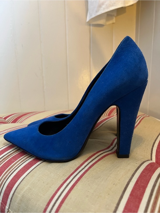 Giuseppe Zanotti Shoes - Giuseppe Zanotti Blue Suede Pointed Toe Stiletto Pumps Size 37 EU Italy Luxury